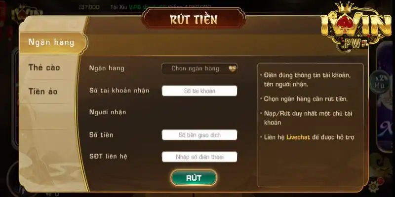 Xác nhận hoàn thành rút tiền IWIN